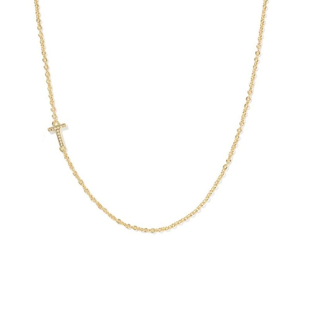 Kendra Scott -  14K Gold Over Brass Mini "T" Initial  Gold